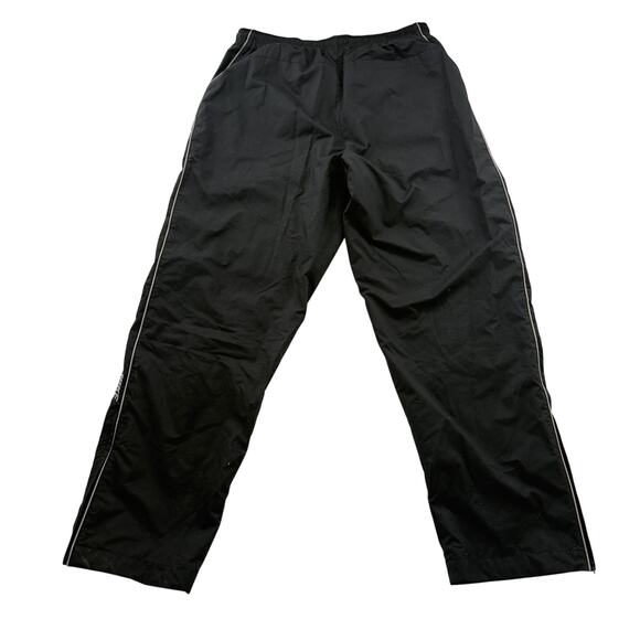 Nike Black Track Pants Men’s XL 33x32 Elastic Waist Zip Hem - Picture 2 of 4
